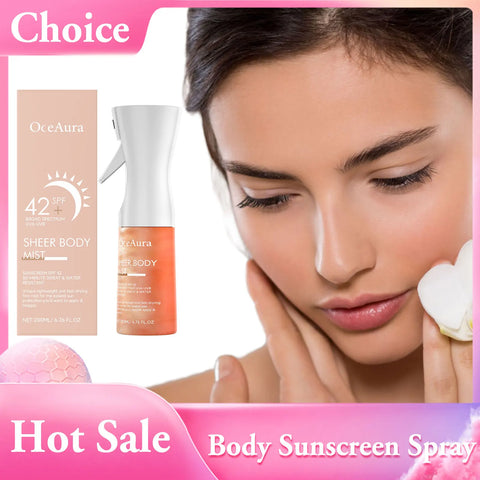 Image of Body Sunscreen Spray SPF42+ Sunblock Powerful Protect Body UVA/UVB Resistance Sunburn Spot Whitening Waterproof Body Sunscreen
